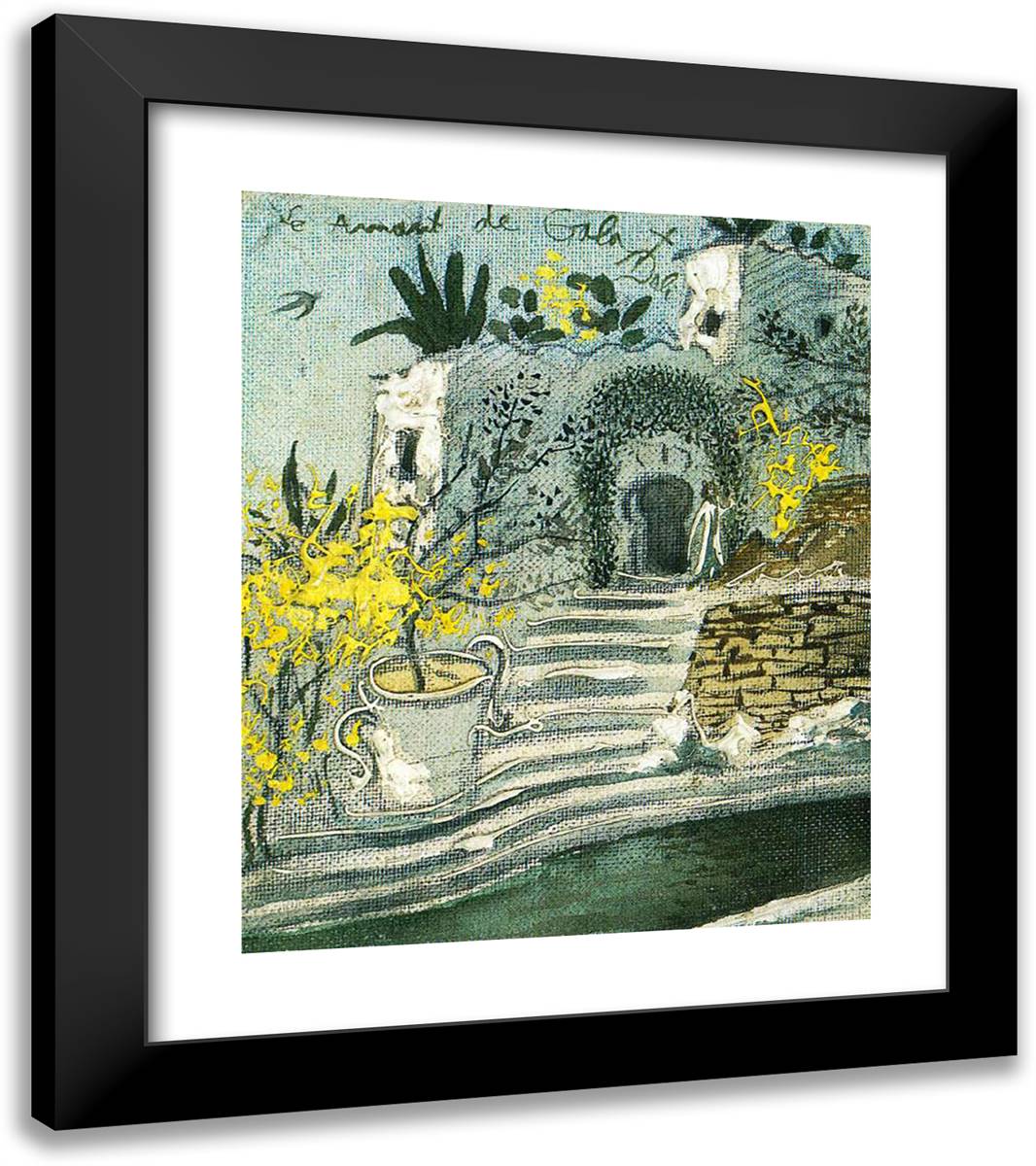 The Swimming Pool in Port Lligat 20x23 Black Modern Wood Framed Art Print Poster by Dali, Salvador