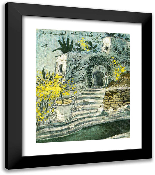 The Swimming Pool in Port Lligat 20x23 Black Modern Wood Framed Art Print Poster by Dali, Salvador