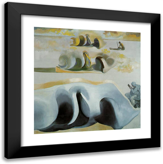 The Three Glorious Enigmas of Gala 20x20 Black Modern Wood Framed Art Print Poster by Dali, Salvador