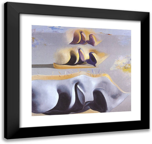 The Three Glorious Enigmas of Gala(Second Version) 21x20 Black Modern Wood Framed Art Print Poster by Dali, Salvador