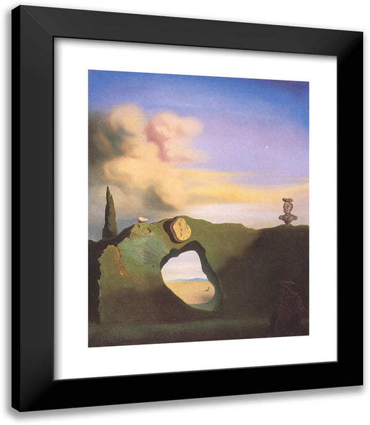 The Triangular Hour 20x23 Black Modern Wood Framed Art Print Poster by Dali, Salvador