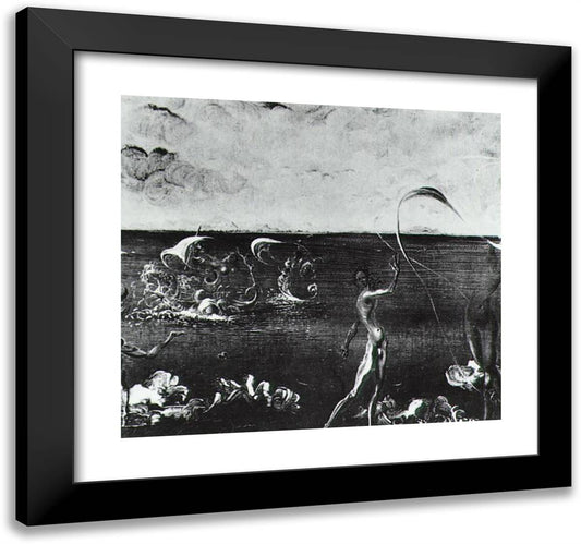 The Triumph of Nautilus 21x20 Black Modern Wood Framed Art Print Poster by Dali, Salvador