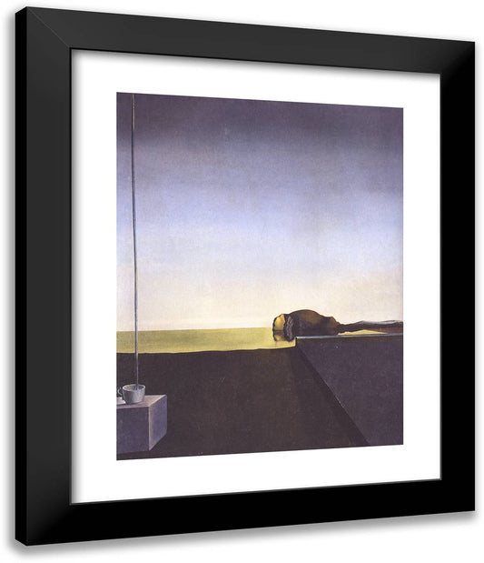 The True Painting of the Isle of the Dead by Arnold Böcklin at the Hour of the Angelus 20x24 Black Modern Wood Framed Art Print Poster by Dali, Salvador