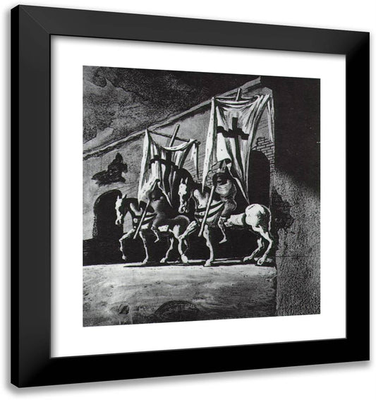 The Two on the Cross 20x21 Black Modern Wood Framed Art Print Poster by Dali, Salvador