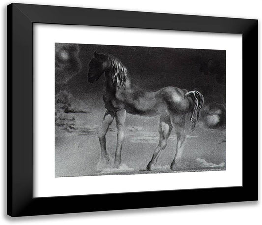 The Unicorn (Unfinished) 23x20 Black Modern Wood Framed Art Print Poster by Dali, Salvador