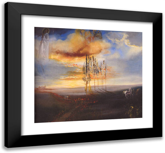 The Way to Pubol 21x20 Black Modern Wood Framed Art Print Poster by Dali, Salvador