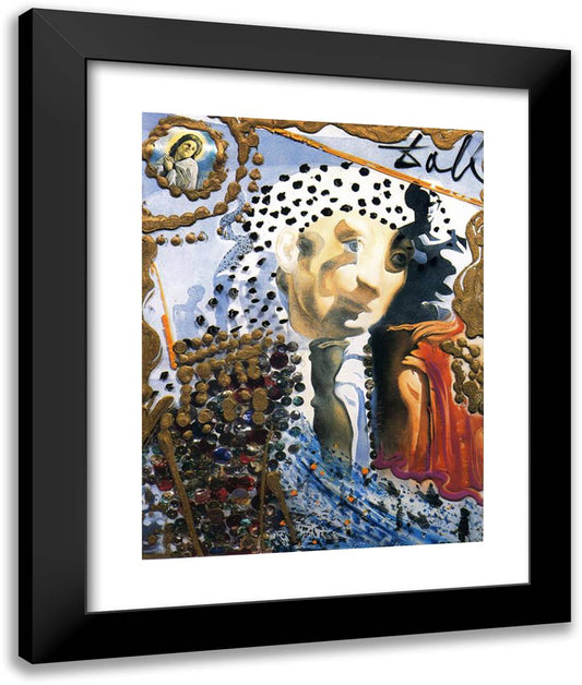 The Whole Dali in a Face 20x24 Black Modern Wood Framed Art Print Poster by Dali, Salvador