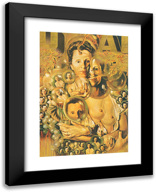 The Wines of Gala 19x24 Black Modern Wood Framed Art Print Poster by Dali, Salvador