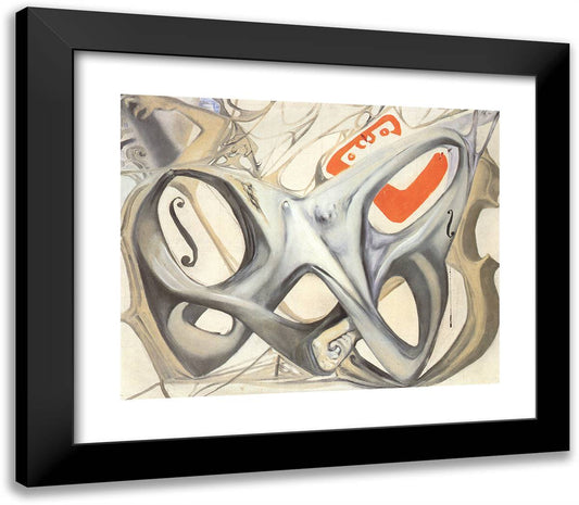 Topological Contortion of a Female Figure Becoming a VIoloncello 23x20 Black Modern Wood Framed Art Print Poster by Dali, Salvador