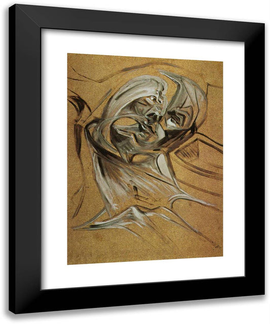 Topological Study for 'Exploded Head' 19x24 Black Modern Wood Framed Art Print Poster by Dali, Salvador