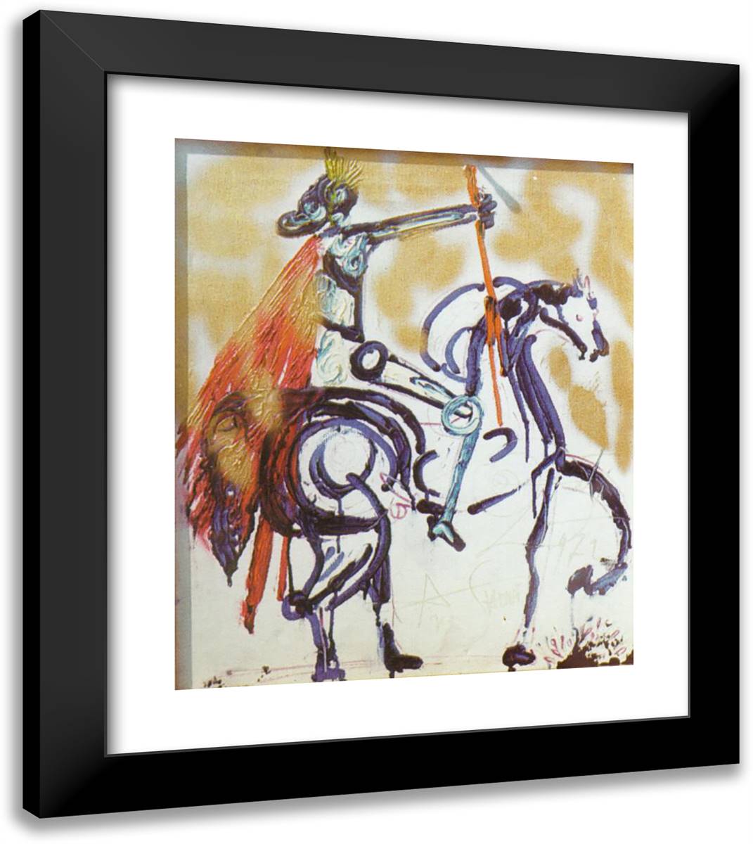 Trajan on Horseback 20x23 Black Modern Wood Framed Art Print Poster by Dali, Salvador