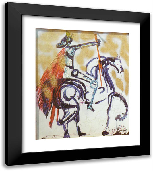 Trajan on Horseback 20x23 Black Modern Wood Framed Art Print Poster by Dali, Salvador