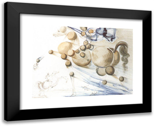 Transparent Horse 24x20 Black Modern Wood Framed Art Print Poster by Dali, Salvador