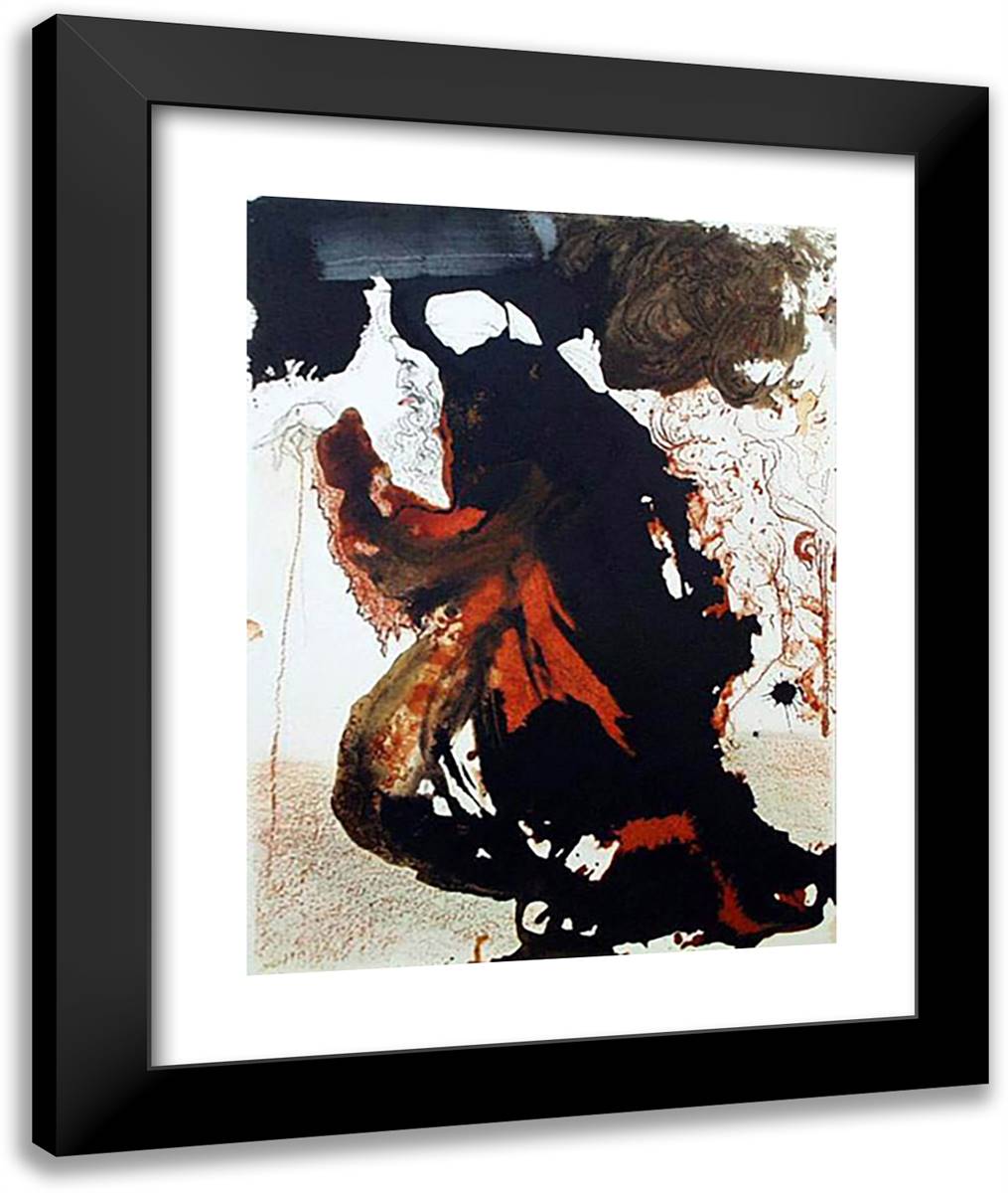 Trulla Caementarii in Manu Domini (Amos 77) 20x24 Black Modern Wood Framed Art Print Poster by Dali, Salvador