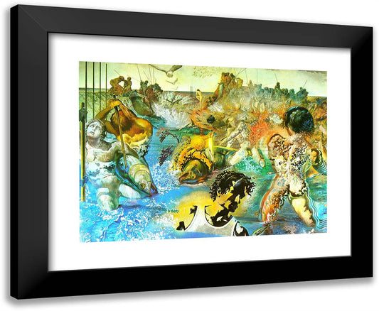 Tuna Fishing 24x20 Black Modern Wood Framed Art Print Poster by Dali, Salvador