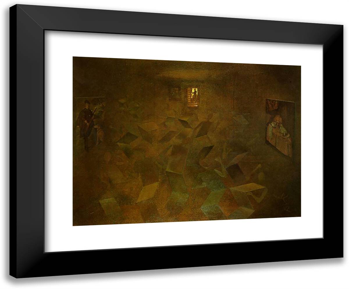 Twist in the Studio of Velazquez 24x20 Black Modern Wood Framed Art Print Poster by Dali, Salvador