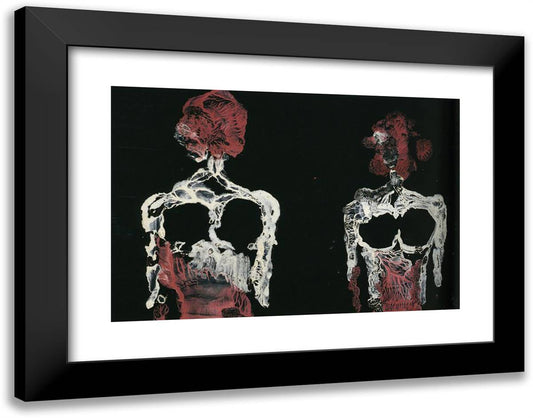 Two Figures 24x19 Black Modern Wood Framed Art Print Poster by Dali, Salvador
