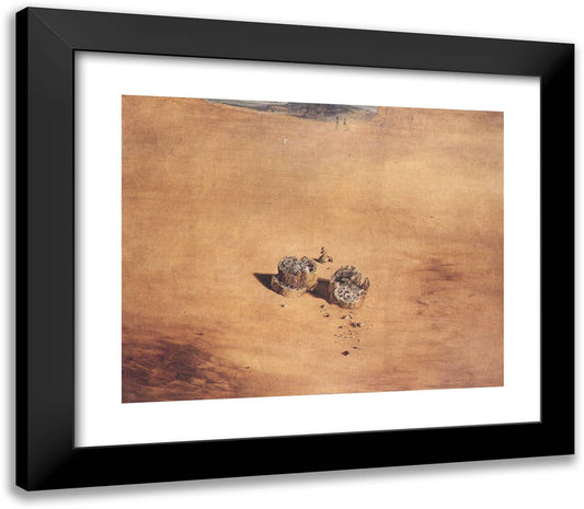 Two Pieces of Bread Expressing the Sentiment of Love 23x20 Black Modern Wood Framed Art Print Poster by Dali, Salvador