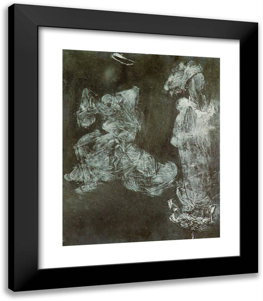 Two Religious Figures 20x23 Black Modern Wood Framed Art Print Poster by Dali, Salvador