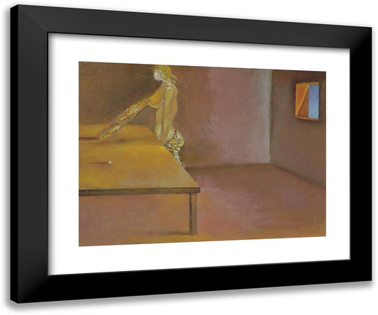 Untitled - Female Figure with Catalonian Bread 24x20 Black Modern Wood Framed Art Print Poster by Dali, Salvador