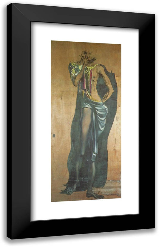 Untitled - Figure (Unfinished) 15x24 Black Modern Wood Framed Art Print Poster by Dali, Salvador