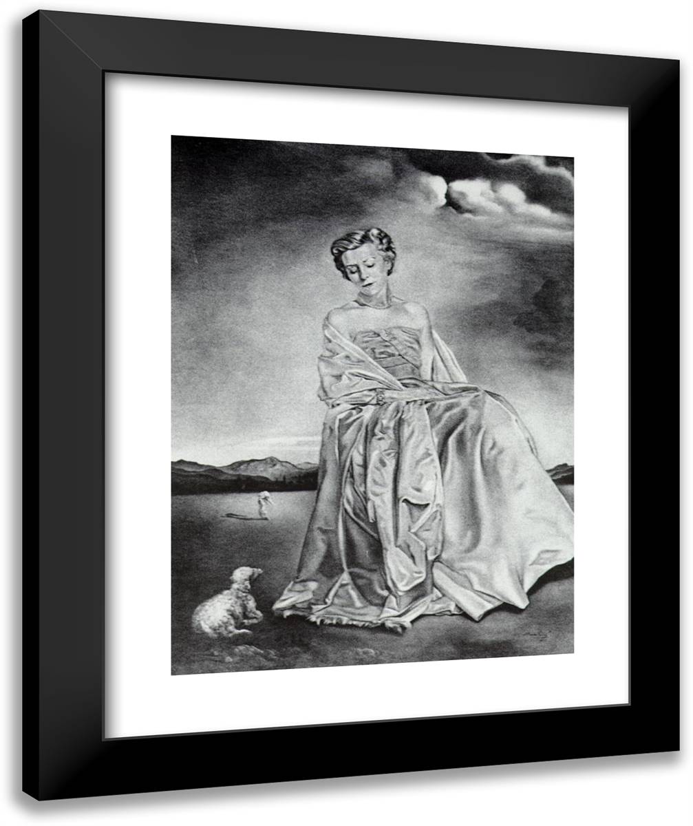 Untitled - Portrait of a Woman 20x24 Black Modern Wood Framed Art Print Poster by Dali, Salvador
