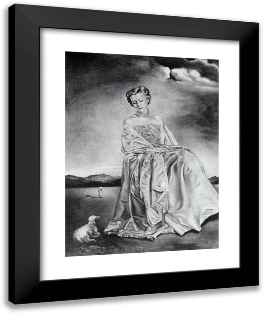 Untitled - Portrait of a Woman 20x24 Black Modern Wood Framed Art Print Poster by Dali, Salvador
