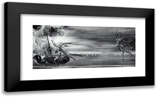 Untitled - Scene with Marine Allegory 24x15 Black Modern Wood Framed Art Print Poster by Dali, Salvador