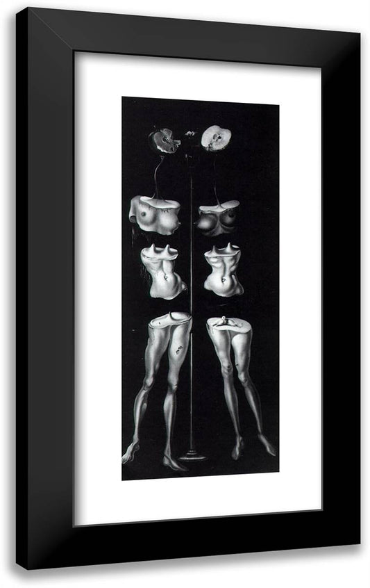 Untitled - Set Design (Figures Cut in Three) 14x24 Black Modern Wood Framed Art Print Poster by Dali, Salvador