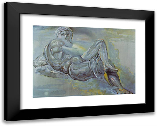 Untitled (After 'the Day' by Michelangelo) 24x19 Black Modern Wood Framed Art Print Poster by Dali, Salvador