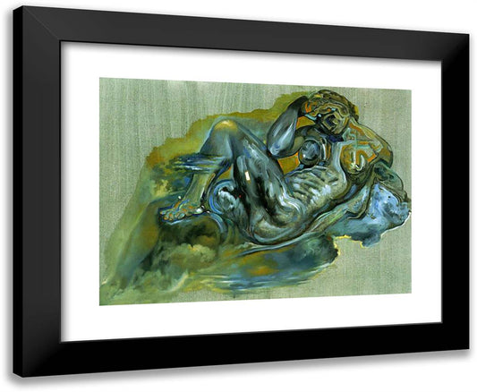 Untitled (After 'the Night' by Michelangelo) 24x20 Black Modern Wood Framed Art Print Poster by Dali, Salvador