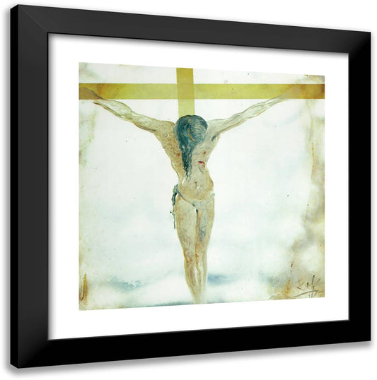 Untitled (Apocalyptic Christ; Christ with Flames) 20x20 Black Modern Wood Framed Art Print Poster by Dali, Salvador
