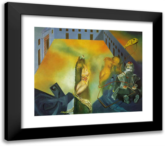 Untitled (Composition - Courtyard of the Escorial with Figure and Sebastian De Morra, Veldzquez's Dwarf) 23x20 Black Modern Wood Framed Art Print Poster by Dali, Salvador