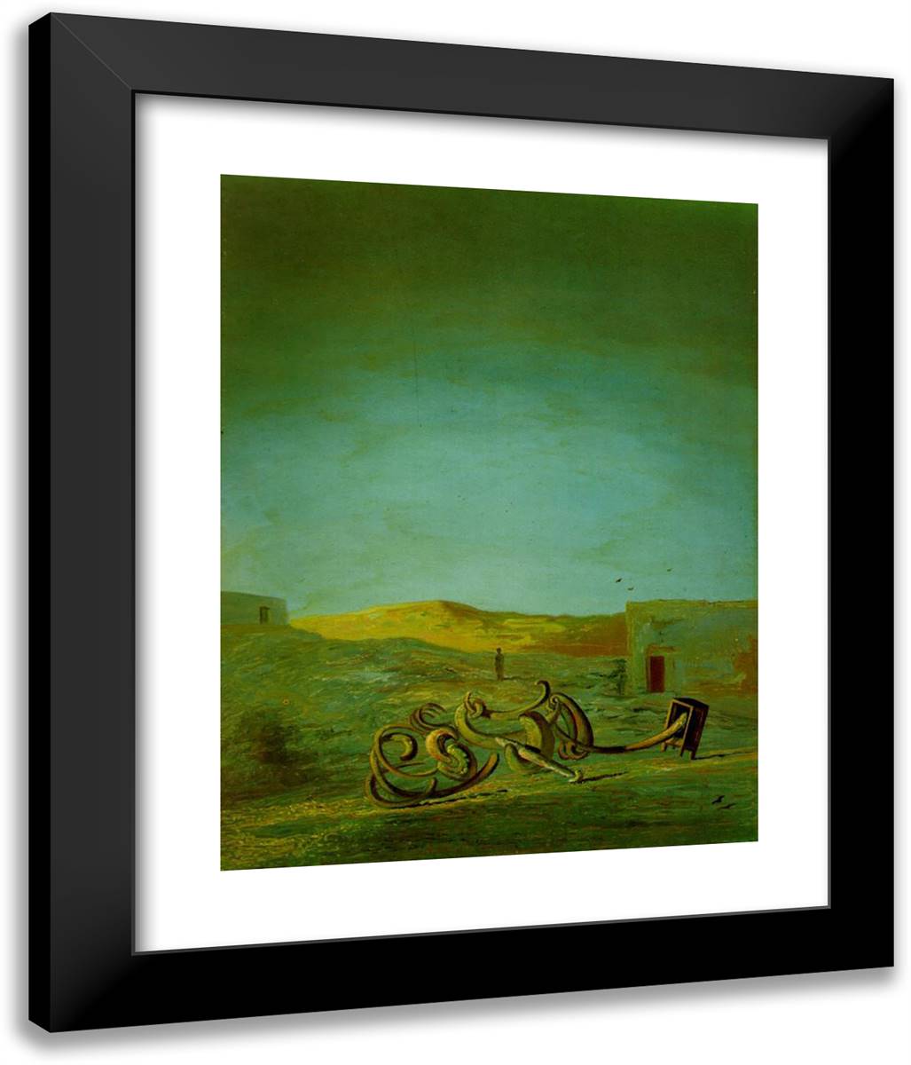 Untitled (Desert Landscape) 20x24 Black Modern Wood Framed Art Print Poster by Dali, Salvador