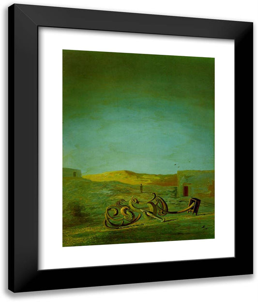 Untitled (Desert Landscape) 20x24 Black Modern Wood Framed Art Print Poster by Dali, Salvador