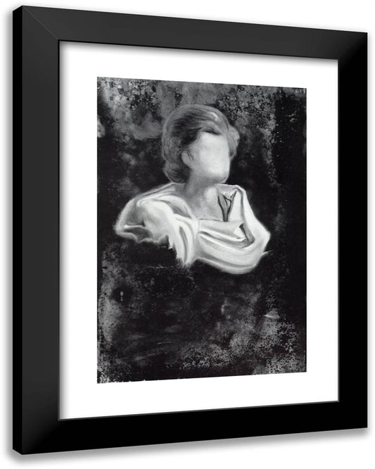 Untitled (Female Bust with Draped Cloth) 19x24 Black Modern Wood Framed Art Print Poster by Dali, Salvador