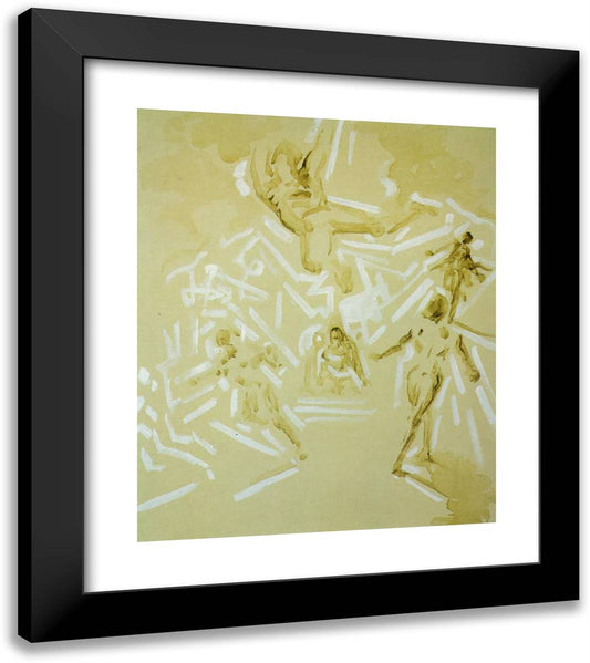Untitled (Figures, Pieta, Catastrophic Signs) 20x23 Black Modern Wood Framed Art Print Poster by Dali, Salvador