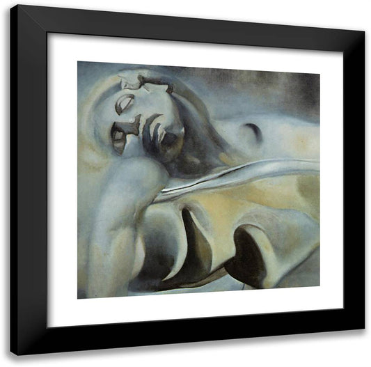 Untitled (First Study for 'the Three Glorious Enigmas of Gala') 20x20 Black Modern Wood Framed Art Print Poster by Dali, Salvador