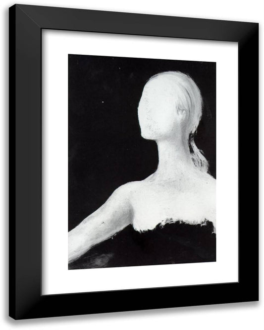 Untitled (Head of a Woman; Unfinished) 19x24 Black Modern Wood Framed Art Print Poster by Dali, Salvador