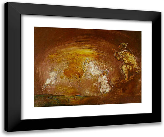 Untitled (Landscape with Celestial Beings) 24x20 Black Modern Wood Framed Art Print Poster by Dali, Salvador
