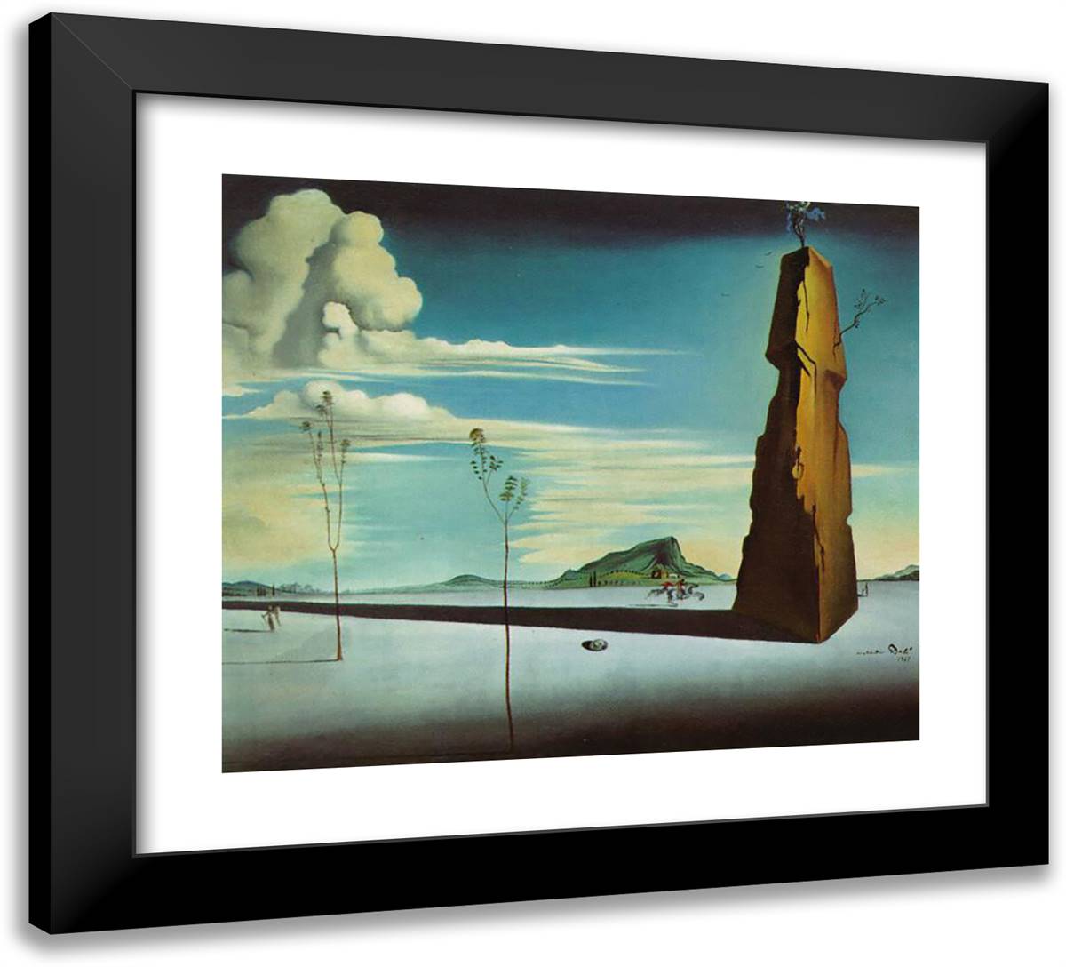 Untitled (Landscape) 22x20 Black Modern Wood Framed Art Print Poster by Dali, Salvador