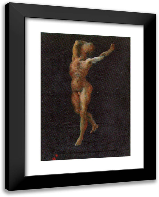 Untitled (Male Nude in a Landscape) 19x24 Black Modern Wood Framed Art Print Poster by Dali, Salvador