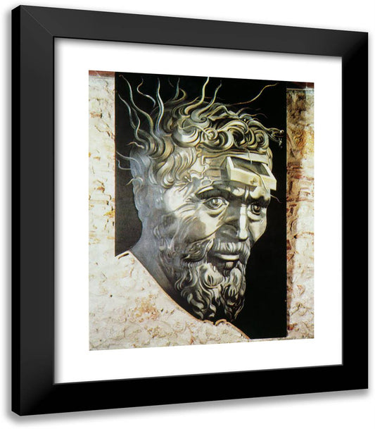 Untitled (Michelangelo Head with Drawers) 20x23 Black Modern Wood Framed Art Print Poster by Dali, Salvador