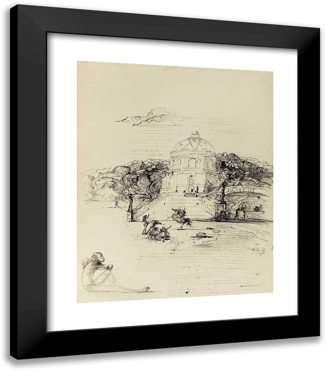 Untitled (Self-Portrait Hidden in a Landscape) 20x23 Black Modern Wood Framed Art Print Poster by Dali, Salvador