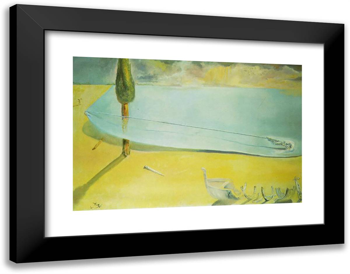 Untitled (Skin of a Beach) 24x19 Black Modern Wood Framed Art Print Poster by Dali, Salvador