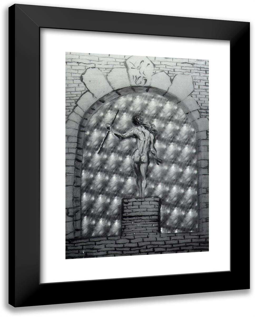 Untitled (St. John from Behind) 19x24 Black Modern Wood Framed Art Print Poster by Dali, Salvador