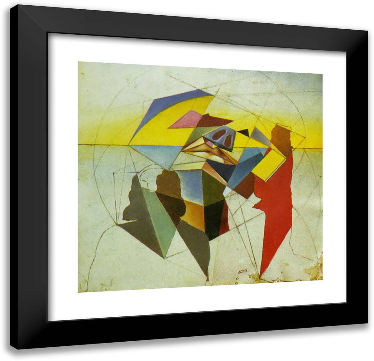 Untitled (Stereoscopic Painting) 21x20 Black Modern Wood Framed Art Print Poster by Dali, Salvador