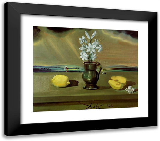Untitled (Still Life with Lilies) 23x20 Black Modern Wood Framed Art Print Poster by Dali, Salvador