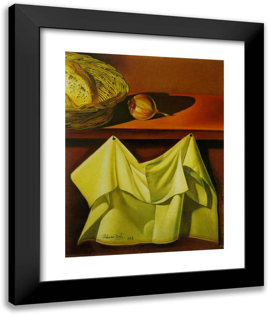 Untitled (Still Life with White Cloth) 20x24 Black Modern Wood Framed Art Print Poster by Dali, Salvador
