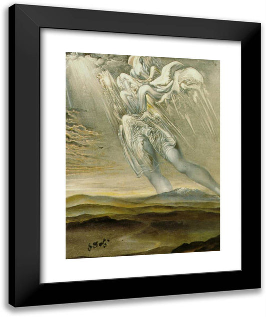 Untitled (Surrealist Angel) 20x24 Black Modern Wood Framed Art Print Poster by Dali, Salvador